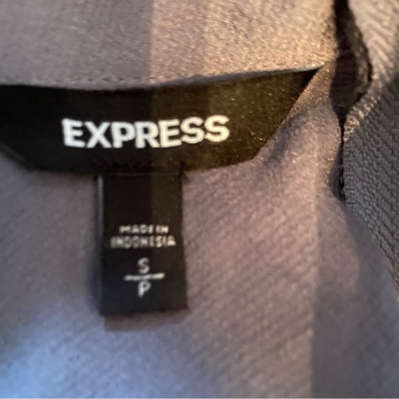 Express grey top off the shoulder with high neck Small petite. Zipper in back. - Picture 6 of 8